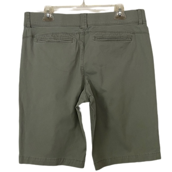 Intro. Bermuda Shorts Olive Green Mid Rise Comfort Waist Size 10 - Picture 2 of 12